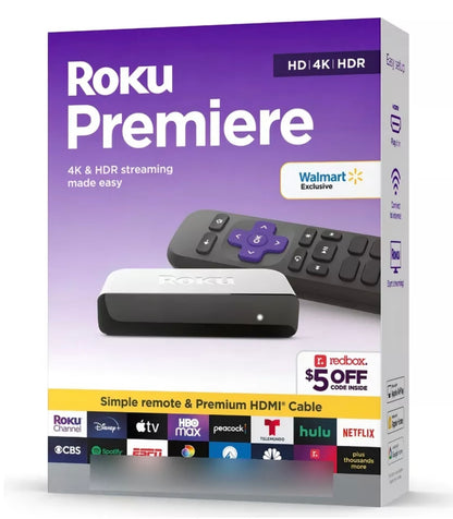 Roku Premier - 4k/hdr Reproductor + Cable Hdmi Color Negro